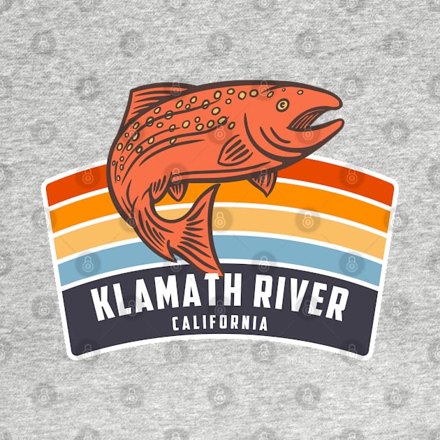 Klamath River California Salmon Fishing Graphic by Eureka Shirts